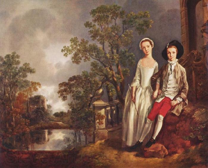 Thomas Gainsborough Heneage Lloyd and His Sister Spain oil painting art